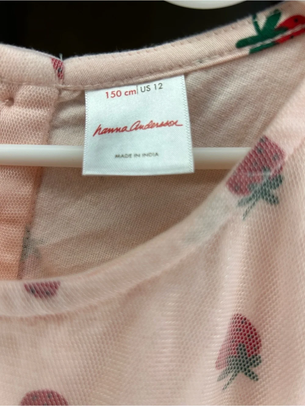 Hanna Andersson Pink Strawberry Tulle Overlay Dress